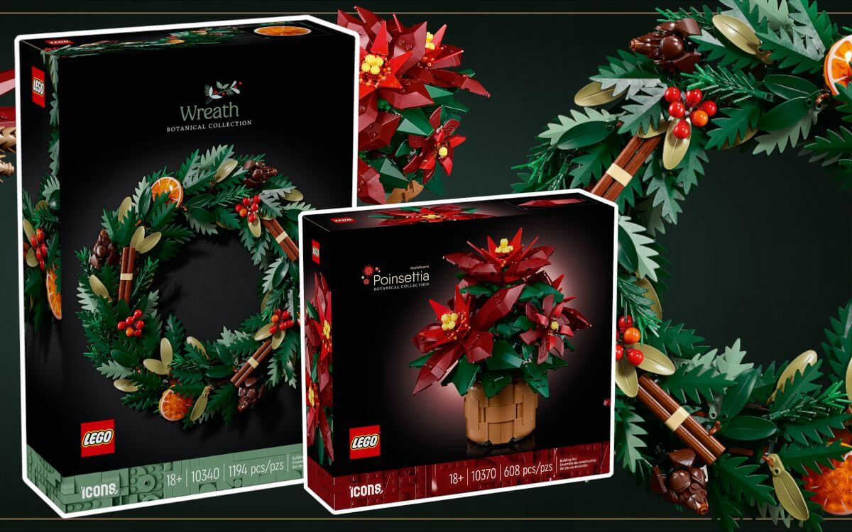 LEGO Christmas Botanicals 2024: เปิดตัวพวงหรีดและดอกป๊อปเซ็ตเทีย!