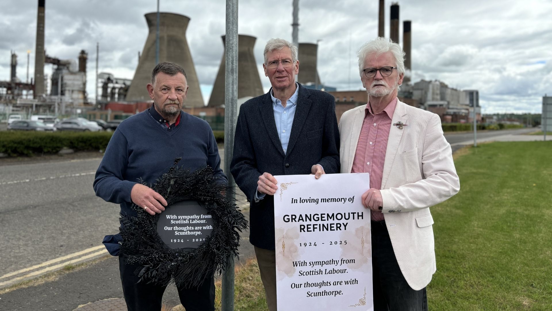 Alba วางพวงหรีดที่ Grangemouth เมื่อปิดเป็น “ช่วงเวลาน้ำเชื้อ”